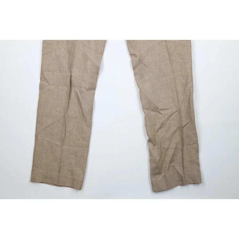 New Banana Republic Mens 34x36 Classic Fit Linen Wide Leg Chino Pants Beige